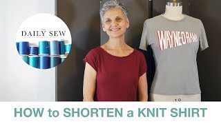 How to Shorten and Hem a Knit Shirt or dress or even pants  The Daily Sew [upl. by Arley859]