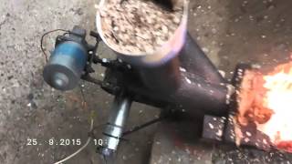 Woodchipppellets homemade burner [upl. by Eenert]