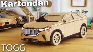 Kartondan araba yapımı  TOGG yerli otomobil  how to make car from cardboard  DIY maket araba [upl. by Nwahsal]