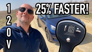 E29  110120V 25 Faster Home Charging on NEMA 520 Tesla Model Y [upl. by Sugirdor]