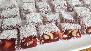 Amazingly Delicious Real Turkish Delight Lokum with Pomegranate Famous Turkish Delight Recipe [upl. by Ahseyk756]