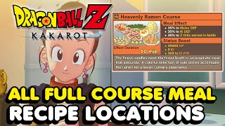 DBZ Kakarot  All Recipe Locations Full Course Meal Recipes [upl. by Agathy]