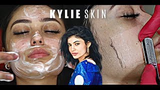 SHAVING A WOMANS FACE USING KYLIE SKIN V9 Straight Razor Tutorial HD  Kylie Jenner [upl. by Llerrud]