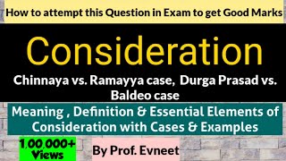 Consideration and its Essential Elements  Consideration Contract law  Consideration CA Foundation [upl. by Kaden]