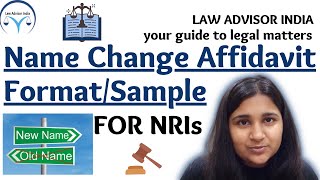 Name change affidavit formatsample for NRI  When Should You Use an Affidavit for a Name Change [upl. by Eicats370]