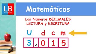 Los Números DECIMALES LECTURA y ESCRITURA ✔👩‍🏫 PRIMARIA [upl. by Krista]