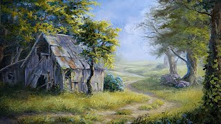 Barn Overtaken by Nature  Landscape Painting [upl. by Eipper]