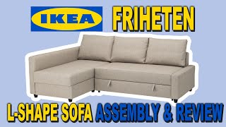 IKEA Friheten Lshape Sofa Bed  Assembly and Review Hyllie Beige  Clueless Dad [upl. by Artenra]