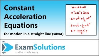 Constant Acceleration suvat Equations  Proof  ExamSolutions [upl. by Ybroc]