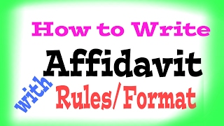 How to writeFormat of Affidavit [upl. by Anaillil]