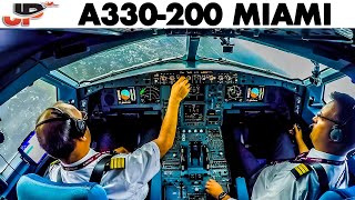 Piloting AIRBUS A330 into Miami  Cockpit Views [upl. by Kwang39]