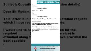 Quotation Request Reply Letter [upl. by Essam476]