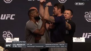 Epic first encounter Woodley vs Till press conference hightlights [upl. by Trauts]