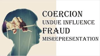 Coercion Undue Influence Fraud Misrepresentation  Indian Contract Act 1872  Law Guru [upl. by Friend]