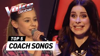 KIDS who auditioned with a COACH SONG in The Voice Kids [upl. by Imuya]