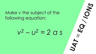 Rearranging Equations SUVAT  WORKED EXAMPLE  GCSE Physics [upl. by Lrad]