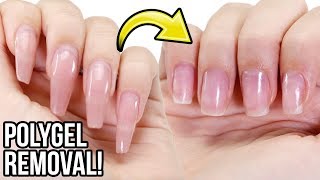 Remove PolyGel Nails Step By Step HowTo Tutorial [upl. by Namlak]