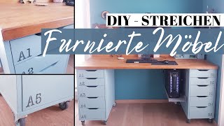 Furnierte Möbel streichen mit Kreidefarbe  IKEA Hack [upl. by Dorren]