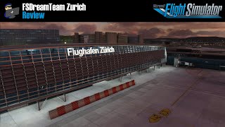 MSFS 2020  REVIEW FSDreamTeam Zurich scenery for Microsoft Flight Simulator 2020 [upl. by Elamef]