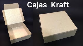 Caja cuadrada en carton KRAFT  Paso a paso [upl. by Rexer]