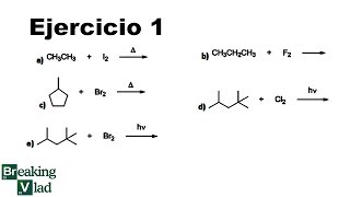 EJERCICIOS DE ORGÁNICA RESUELTOS  Halogenación de alcanos  1 [upl. by Amatruda]