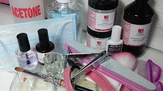 LISTA DE MATERIALES PARA APLICACION DE UÑAS ACRILICAS quotCURSO BASICO PARTE 1quot [upl. by Nomde307]