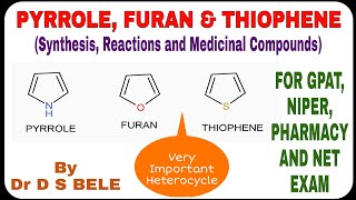 PYRROLE FURAN amp THIOPHENE Synthesis Reactions And Medicinal Compounds [upl. by Machos]