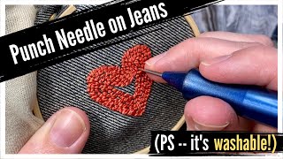 How to do Punch Needle on Denim  Tutorial [upl. by Parke]