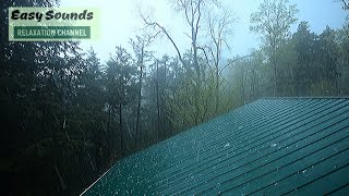 Rain Hail Thunder 12Hour of a Metal Roof Storm for Sleep [upl. by Roman]