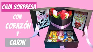 Gift Box  Caja sorpresa con cajon y corazon  DIY [upl. by Thgiwd397]