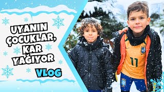 UYANIN ÇOCUKLAR KAR YAĞIYOR VLOG [upl. by Mencher584]