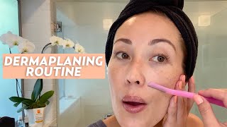 My Dermaplaning At Home Skincare Routine  SKINCARE [upl. by Thoma]