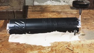 Gun Suppressor quotSilencerquot cut in half with Waterjet [upl. by Aihtenyc]