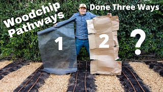 Installing Wood Chip Pathways or Mulch  Testing Three Methods [upl. by Atazroglam]