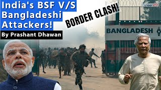 Sudden Clash at India Bangladesh Border  Indias BSF vs Bangladeshi Attackers [upl. by Nido691]