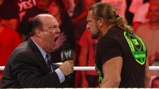 Paul Heyman accepts Triple Hs SummerSlam challenge Raw July 23 2012 [upl. by Thorfinn831]