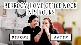 Home Office Makeover  Small Space Transformation In 5 Hours [upl. by Brigette]