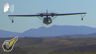 WW2 Catalina PBY5a Flying Boat  Attacks Japanese Sub Airshow Display [upl. by Ellac]