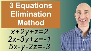 Solving Systems of 3 Equations Elimination [upl. by Iclehc]