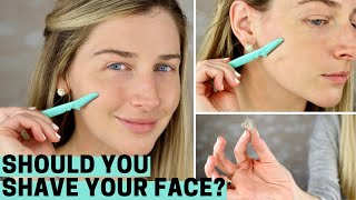 HOW TO SHAVE YOUR FACE  Should You Dermaplane at Home [upl. by Hpseoj]