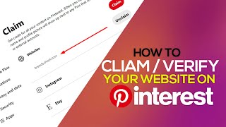 How To Claim Your website On Pinterest  Verify Website on Pinterest [upl. by Ainnek]