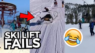 FUNNIEST Ski Lift Fails  Skiers amp Snowboarders Falling Off Ski Lifts 😂 [upl. by Otrebron]