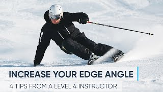 HOW TO INCREASE YOUR EDGE ANGLE  4 Skiing Tips from a Pro [upl. by Birecree]