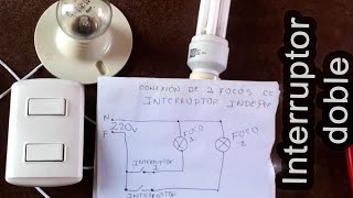 Cómo conectar dos focos con interruptor doble [upl. by Tannen]