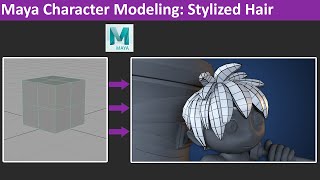 Maya Modeling Tutorial Stylized Hair [upl. by Lamraj]