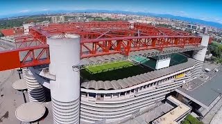 San Siro football stadium drone flight  Milan AC Milan Inter Milan [upl. by Ivel]