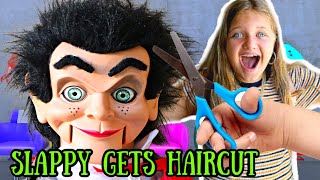 SLAPPY GETS A HAIRCUT FROM AUBREY Slappys MAD AT ME Goosebumps in Real Life [upl. by Leahcimnhoj]