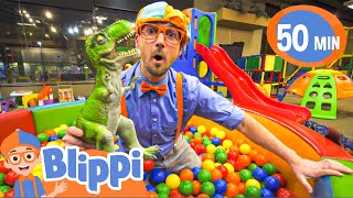 Blippi Visits an Indoor Playground Kinderland  Learn Colors with Blippi  Blippi Toys [upl. by Iras529]