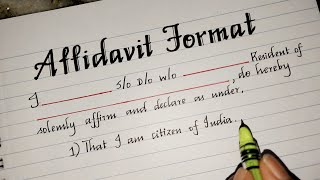 How to write an affidavit letter ll Affidavit Format ll MASTER HANDWRITING [upl. by Doner]