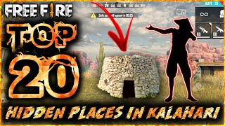 TOP 20 HIDING PLACES IN KALAHARI BEST HIDDEN AND SECRET PLACES IN KALAHARI FREE FIRE 2020 [upl. by Eel824]